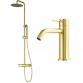 Lavabo Studio og Mira RS komplet pakke til badev�relset - B�rstet messing PVD