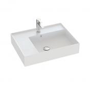 Dansani Luna Azym 61 asymmetrisk hndvask t/mbel - Hjre - 1 hanehul