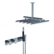 Vola Et-grebsblander med håndbruser og hovedbruser til loft - Messing natur