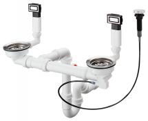 hansgrohe D15-11 automatisk af- og overløbssæt til dobbelt vask