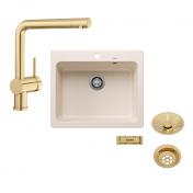 Blanco Naya 6 UX kkkenvask m/Linus kkkenarmatur - Satin gold/Soft white