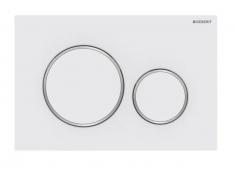 Geberit Sigma 20 Round betjeningsplade easy-to-clean-belagt - Mat hvid/krom