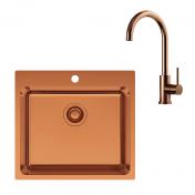 Lavabo LA 550 kkkenvask inkl. kkkenarmatur i kobber PVD