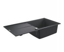 Grohe K400 køkkenvask i komposit 60 m/afløbsbakke - Sort granit