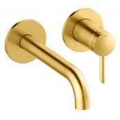 Damixa Iris hndvaskarmatur til indbygning m/Koldstart - 180 mm - Brstet messing