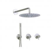 QTOO 300 komplet brusesystem til indbygning m/termostat - Børstet stål QTOO 300 komplet brusesystem til indbygning m/termostat - Børstet stål