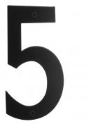 Beslagsboden husnummer 5 - Sort rustfrit stål