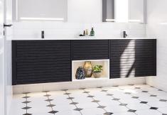 Dansani Luna Classic 220 mbelst m/Minore dobbeltvask og lameller - Eg noir