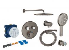 Grohe SmartControl komplet brusesystem m/ Rainshower 310 hovedbruser og SmartActive til indbygning - Børstet Hard Graphite