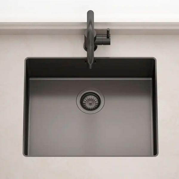 Lavabo Kubus 500 Soft Slim k&oslash;kkenvask - Dark bronze