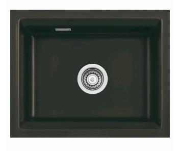 Lavabo Kara 50 U porcelænskøkkenvask - Mat sort m/krom afløb Lavabo Kara 50 U porcelænskøkkenvask - Mat sort m/krom afløb