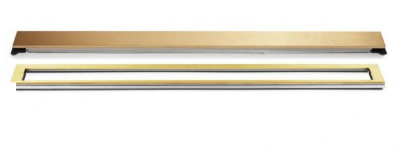 Unidrain afløb 900 mm/10 mm ramme - Børstet messing Unidrain afløb 900 mm/10 mm ramme - Børstet messing