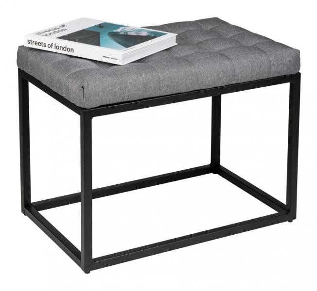 Wenko Amandalo metalskammel m/grå hylde - 60x40 cm - Mat sort Wenko Amandalo metalskammel m/grå hylde - 60x40 cm - Mat sort