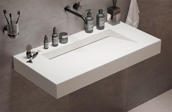 Ideavit Solidsquare 90 håndvask t/væg - Uden overløb - Uden hanehul Ideavit Solidsquare 90 håndvask t/væg - Uden overløb - Uden hanehul