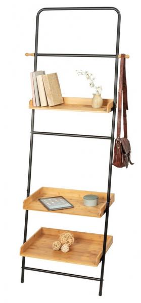 Wenko Loft stående reol - Sort/bambus Wenko Loft stående reol - Sort/bambus