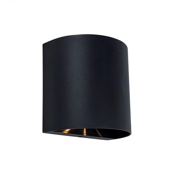 Lutec Architectural Gemini Beams afrundet udendørslampe til væg - Mat sort