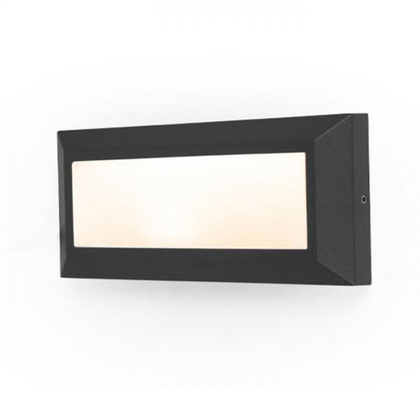 Lutec Architectural Helena udendørslampe til væg - 23 x 10 cm - Mat sort