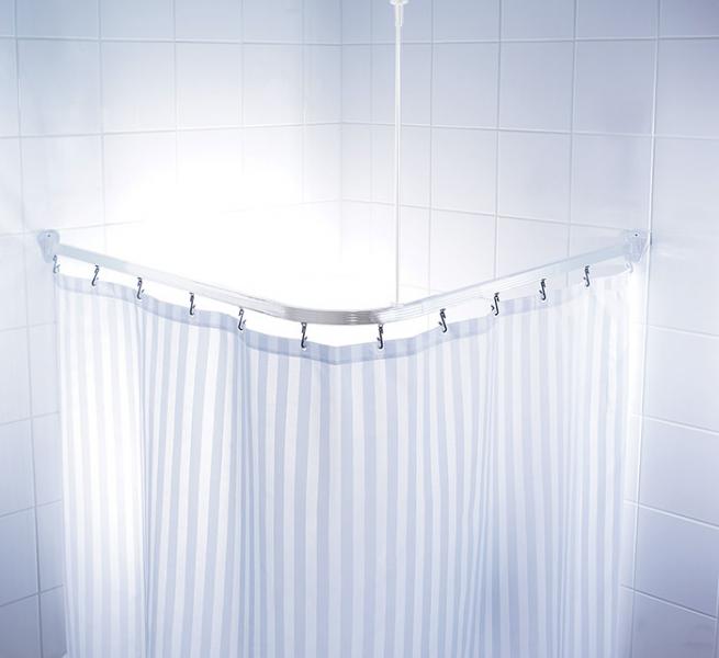 Ridder universal bruseforhængsstang m/kroge - Hvid