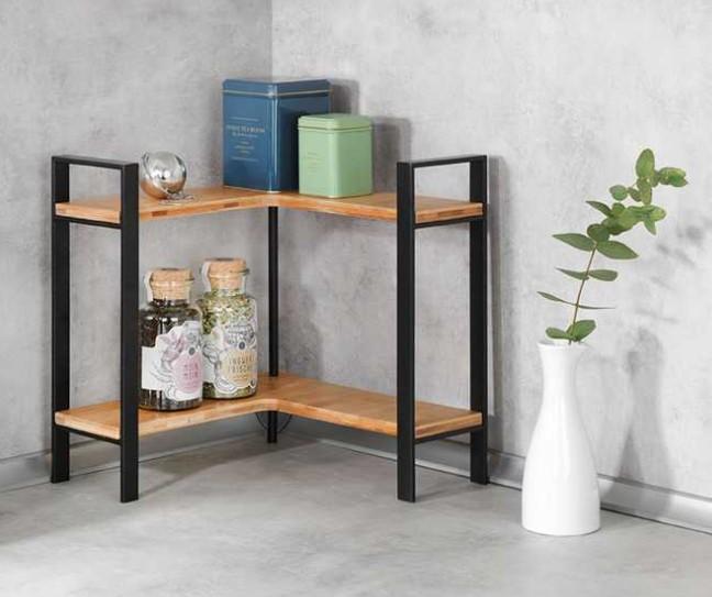 Wenko Lou hjørnereol t/køkkenbord - Sort/bambus Wenko Lou hjørnereol t/køkkenbord - Sort/bambus