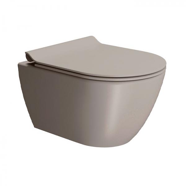 GSI Pura kompakt 50 væghængt toilet m/DualGlaze+ - Tortora