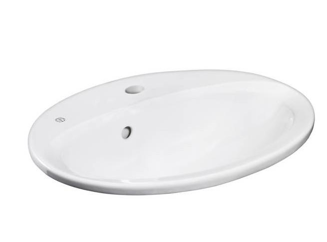 Gustavsberg 53 håndvask t/nedfældning - Med overløb - Med 1 hanehul Gustavsberg 53 håndvask t/nedfældning - Med overløb - Med 1 hanehul