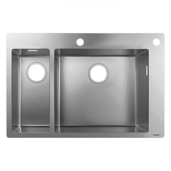 hansgrohe S712-F655 køkkenvask m/skylleskål - Rustfrit stål