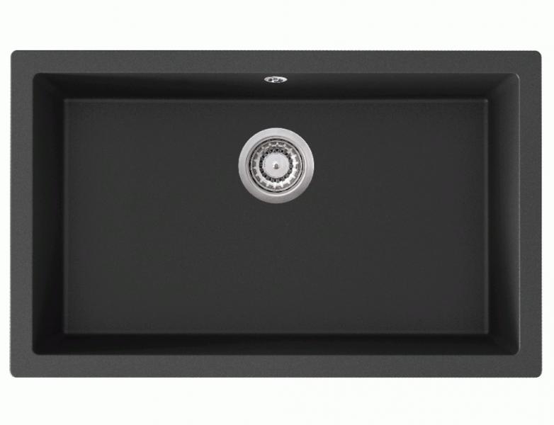 Lavabo Jupiter 80 kompositvask - Antracit-sort/krom Lavabo Jupiter 80 kompositvask - Antracit-sort/krom