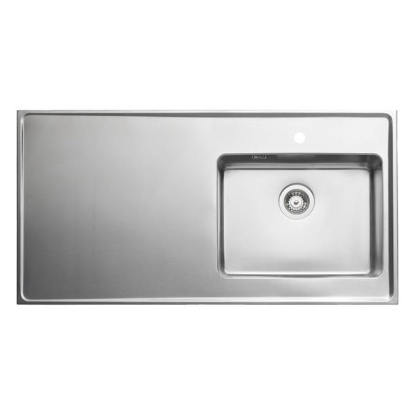 Intra Qube F12 stålbordplade køkkenvask - Højre - 120 cm Intra Qube F12 stålbordplade køkkenvask - Højre - 120 cm