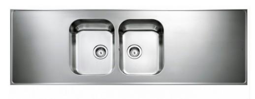 Intra AH18-KV stålbordplade køkkenvask - Vendbar - Dobbelt - 180 cm Intra AH18-KV stålbordplade køkkenvask - Vendbar - Dobbelt - 180 cm