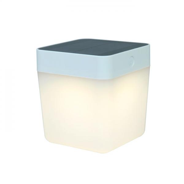 Lutec bordlampe terning m/solceller - Hvid Lutec bordlampe terning m/solceller - Hvid