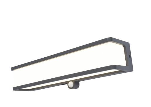 Lutec Doblo L Solar udendørs væglampe m/solceller og sensor - Grå Lutec Doblo L Solar udendørs væglampe m/solceller og sensor - Grå