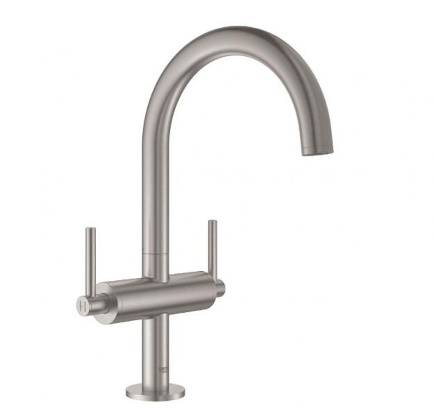 Grohe Atrio New håndvaskarmatur m/ pop-up bundventil - Supersteel Grohe Atrio New håndvaskarmatur m/ pop-up bundventil - Supersteel