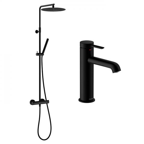 Damixa Iris komplet pakke til badeværelse - Mat sort