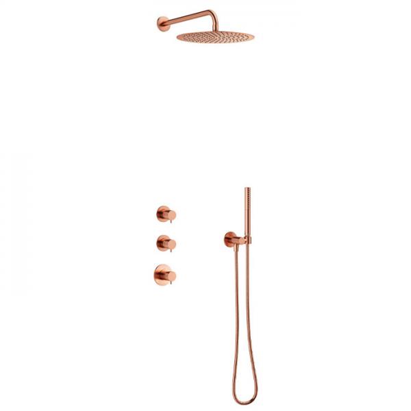 Damixa Iris XS 1 300 brusesæt til indbygning - Børstet kobber