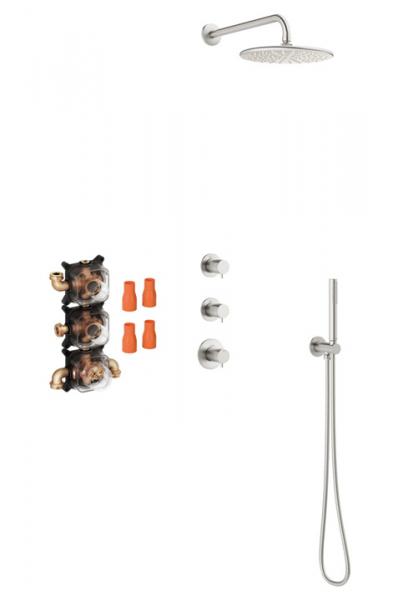 Damixa Silhouet XS 1 komplet brusesystem til indbygning - Steel Damixa Silhouet XS 1 komplet brusesystem til indbygning - Steel