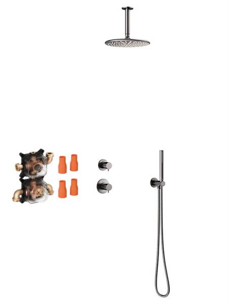 Damixa Silhouet DS 2 komplet brusesystem til indbygning - Gunmetal Damixa Silhouet DS 2 komplet brusesystem til indbygning - Gunmetal