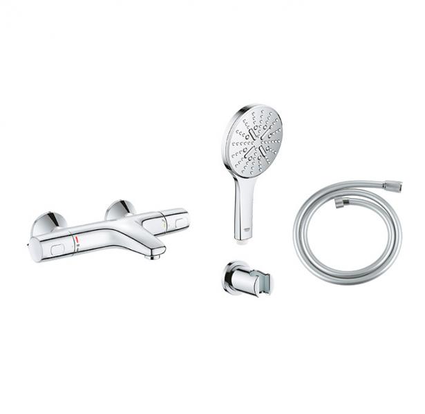 Grohe Precision Trend komplet badekararmatur m/SmartActive og termostat - Krom Grohe Precision Trend komplet badekararmatur m/SmartActive og termostat - Krom