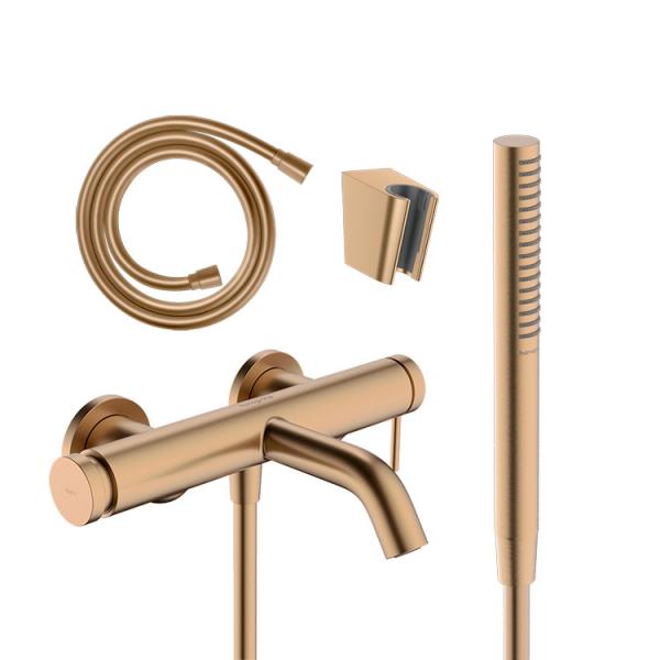 hansgrohe Tecturis komplet badekararmatur m/Eco slim håndbruser - Børstet bronze hansgrohe Tecturis komplet badekararmatur m/Eco slim håndbruser - Børstet bronze