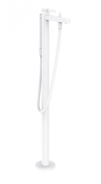 Hansgrohe Finoris badekararmatur t/gulv m/håndbruser - Mat hvid Hansgrohe Finoris badekararmatur t/gulv m/håndbruser - Mat hvid