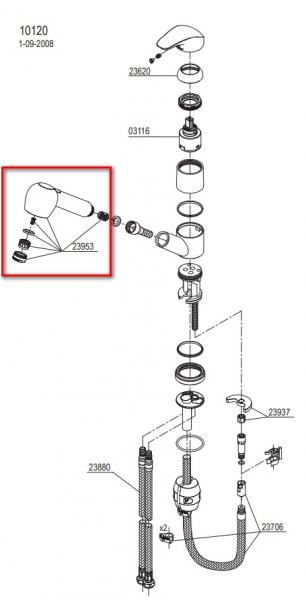 Damixa reperationssæt til udtrækbar bruserhoved S10