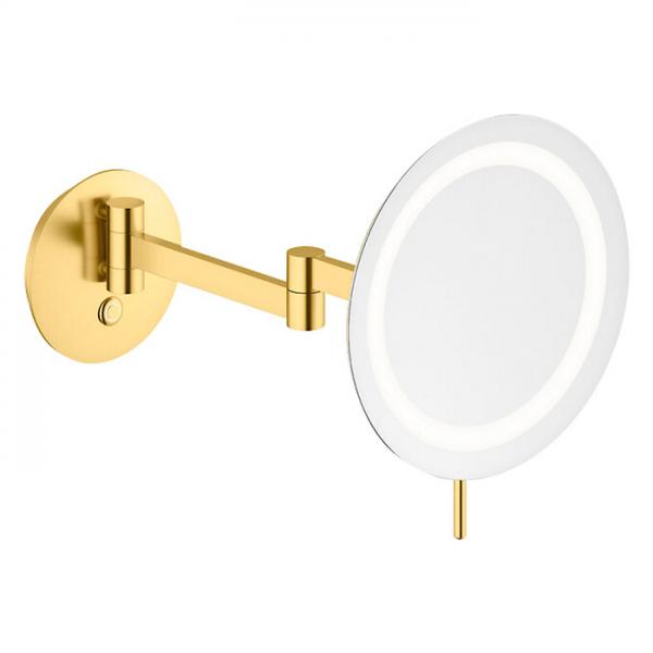 Damixa Zen make-up spejl m/lys og 5x forstørrelse - Børstet messing Damixa Zen make-up spejl m/lys og 5x forstørrelse - Børstet messing