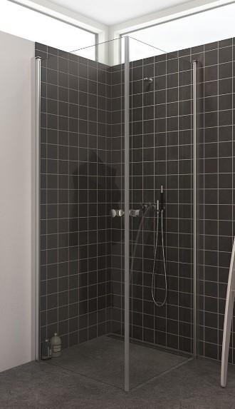 Dansani Match A+A brusehjørne - 80x80 cm - Klar glas/matkrom Dansani Match A+A brusehjørne - 80x80 cm - Klar glas/matkrom