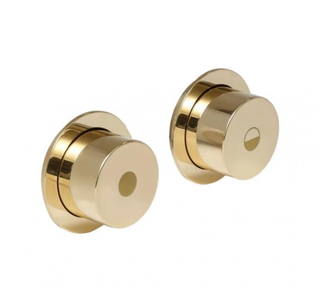 Vola A83 pneumatisk dobbelt trykknapsæt - Messing natur Vola A83 pneumatisk dobbelt trykknapsæt - Messing natur