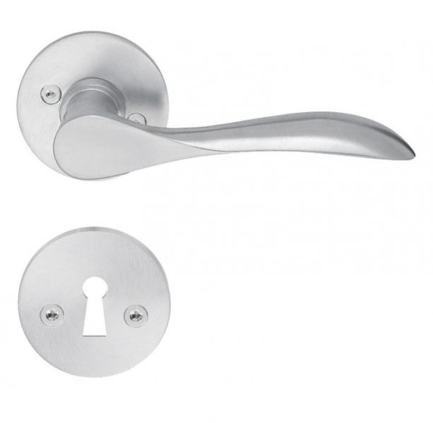 Beslagsboden indendørs dørgreb inkl nøgleskilt - Børstet krom Beslagsboden indendørs dørgreb inkl nøgleskilt - Børstet krom