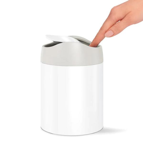 Simplehuman mini affaldsspand m/vippelåg - Hvid Simplehuman mini affaldsspand m/vippelåg - Hvid