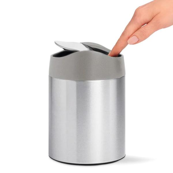 Simplehuman mini affaldsspand m/vippelåg - Børstet stål Simplehuman mini affaldsspand m/vippelåg - Børstet stål