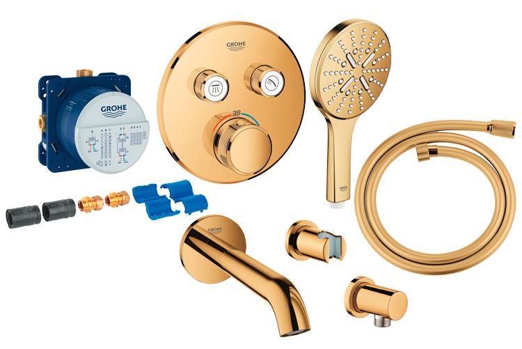 Grohe komplet indbygningspakke til badekar inkl/termostat og SmartActive - Poleret Cool Sunrise Grohe komplet indbygningspakke til badekar inkl/termostat og SmartActive - Poleret Cool Sunrise