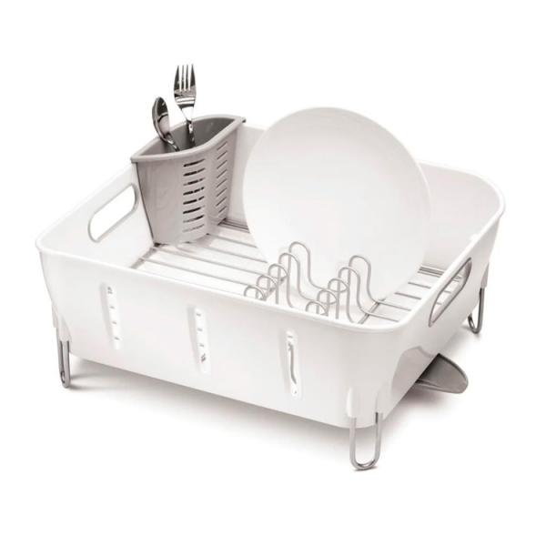 Simplehuman kompakt opvaskestativ i plast - Hvid Simplehuman kompakt opvaskestativ i plast - Hvid