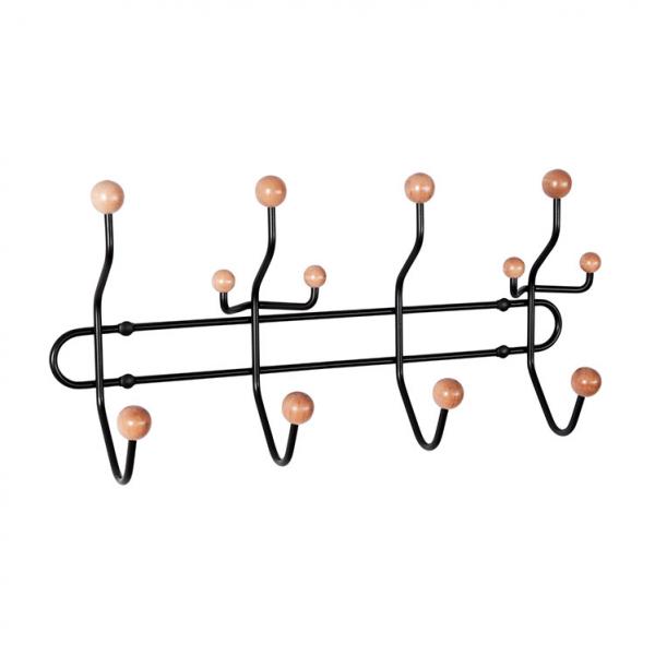 Lastein Sir James Strait knagerække m/4 knager - Sort/valnød Lastein Sir James Strait knagerække m/4 knager - Sort/valnød