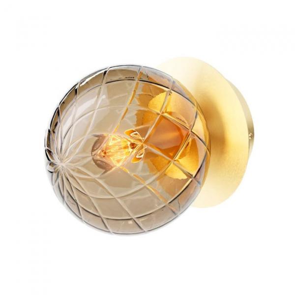 Cassøe Muro væglampe m/bruntonet glas - Børstet messing